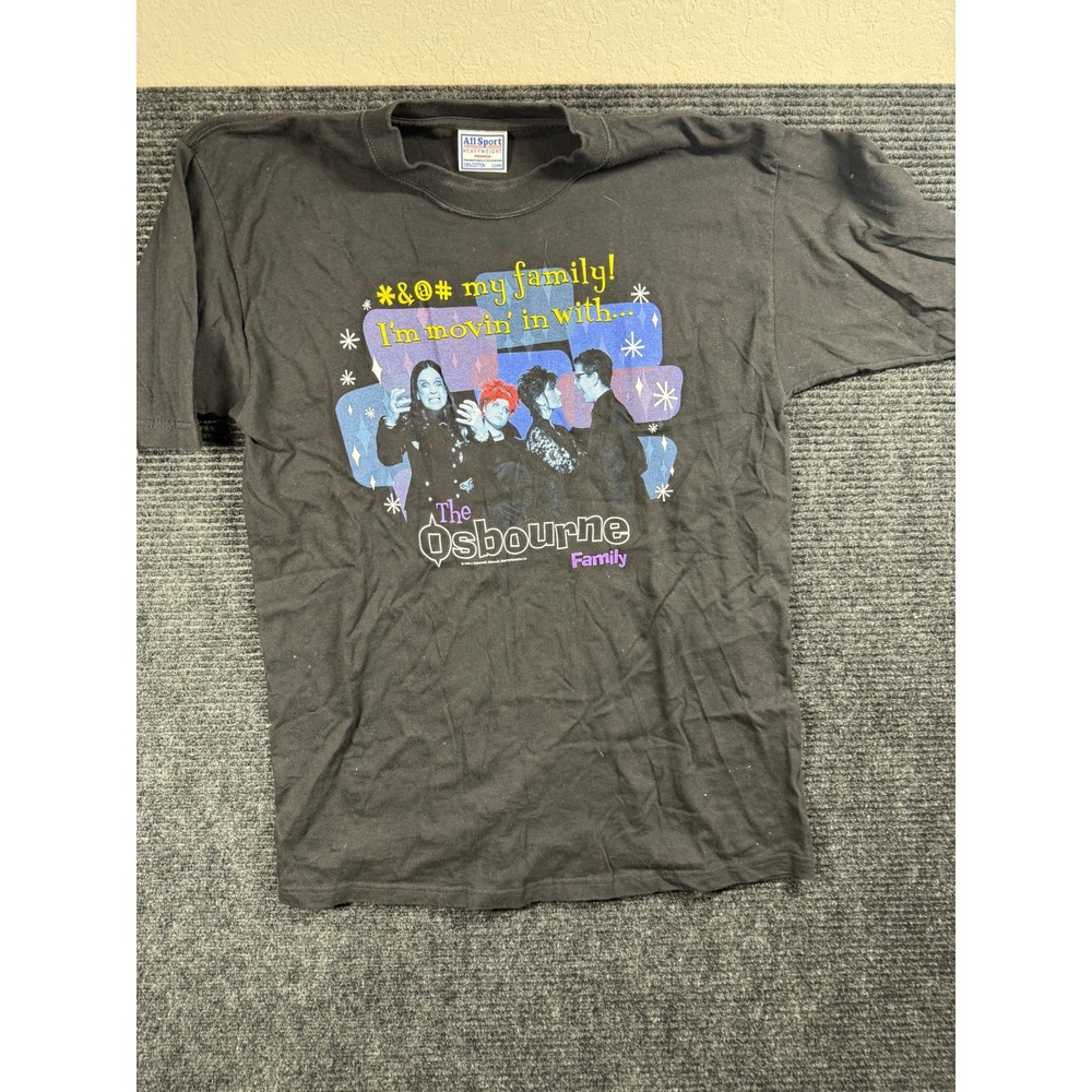 Vintage 2002 The Osbourne Family All Sport Heavyweight T-Shirt Black Large MTV